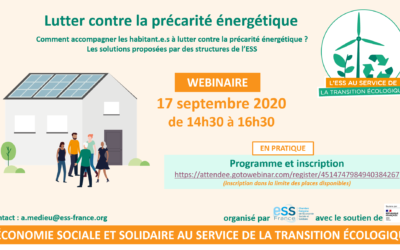 Nouveau webinaire ESS France : lutter contre la précarité énergétique