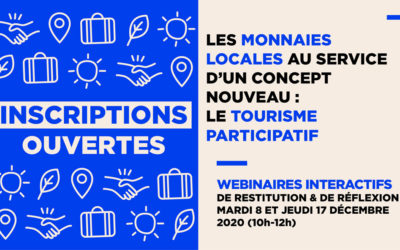 2 webinaires sur les Monnaies locales, le Tourisme participatif et l’ESS