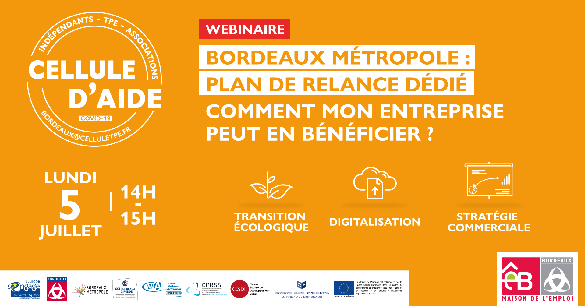 WEBINAIRE : Plan de relance à Bordeaux Métropole, comment en bénéficier ?