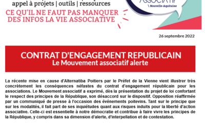 CONTRAT D’ENGAGEMENT REPUBLICAIN Le Mouvement associatif alerte