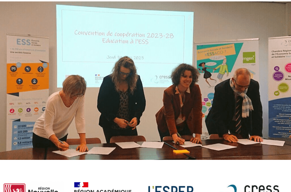 Signature d’un accord de coopération régional pour l’éducation à l’Économie Sociale et Solidaire en Nouvelle Aquitaine