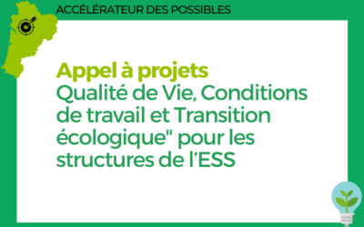 Appel à projets « Qualité de Vie, Conditions de travail et Transition écologique » pour les structures de l’ESS